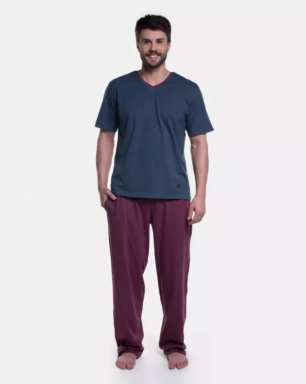 Pijama Manga Curta e Calça