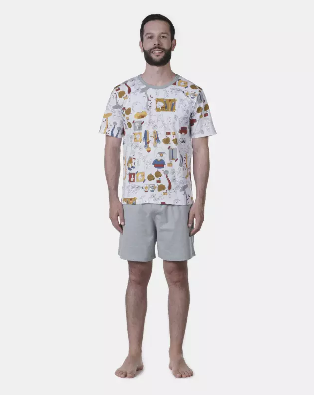 Pijama manga curta e short     