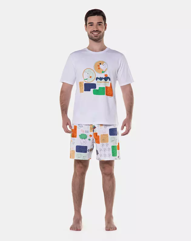 Pijama manga curta e short    