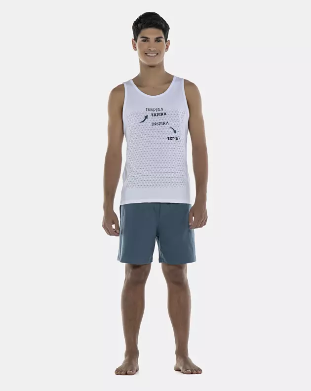 Pijama Masculino Adulto Regata e Short 