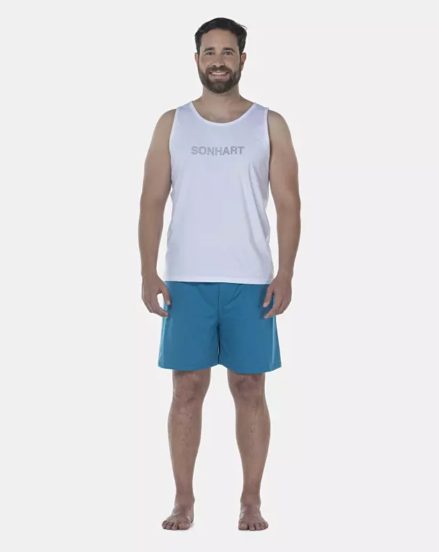 Pijama Masculino Adulto Regata e Short 