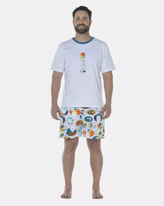 Pijama Masculino Adulto Manga Curta e Short