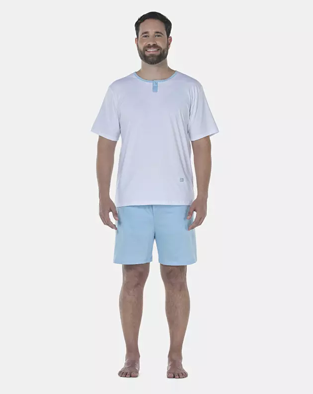 Pijama Masculino Adulto Manga Curta e Short