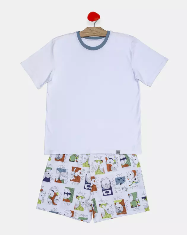 Pijama Masculino Adulto Manga Curta e Short