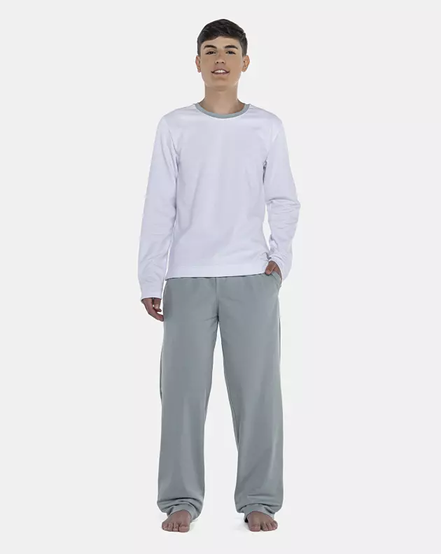 Pijama Masculino Adulto Manga Longa e Calça Moletinho
