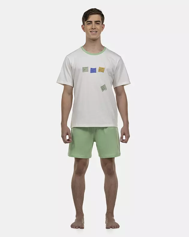 Pijama Masculino Adulto Manga Curta e Short
