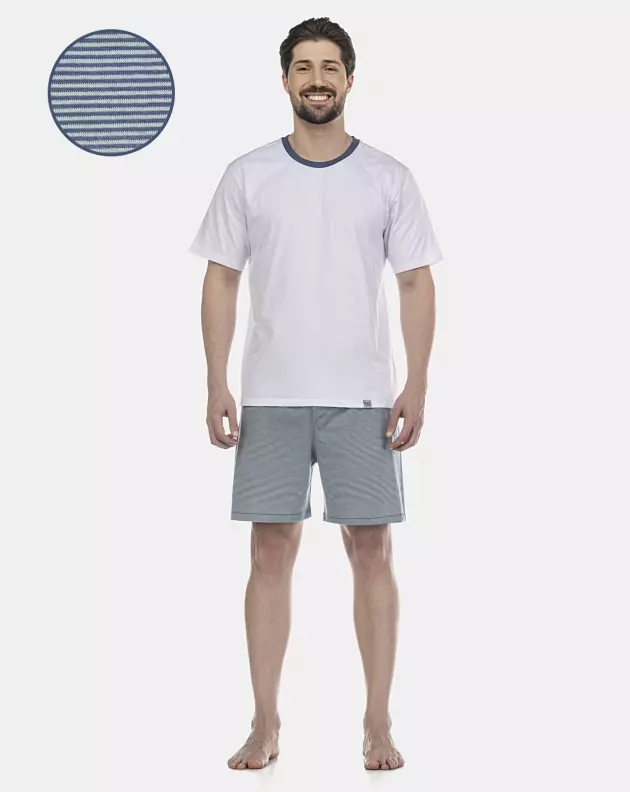 Pijama Masculino Adulto Manga Curta e Short