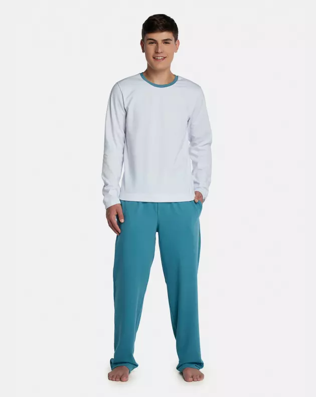 Pijama Masculino Adulto Manga Longa e Calça Moletinho