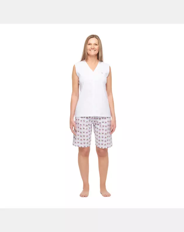 Conjunto Feminino Adulto Regata Aberta e Bermuda
