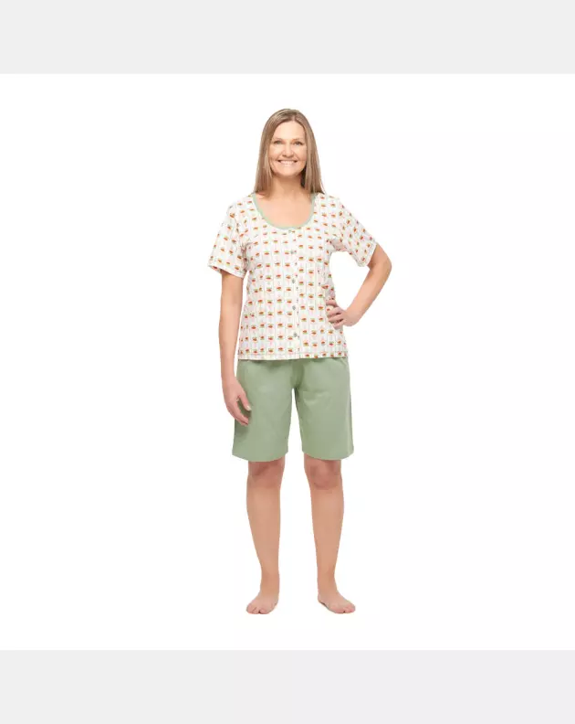 Conjunto Feminino Adulto Manga Curta e Bermuda