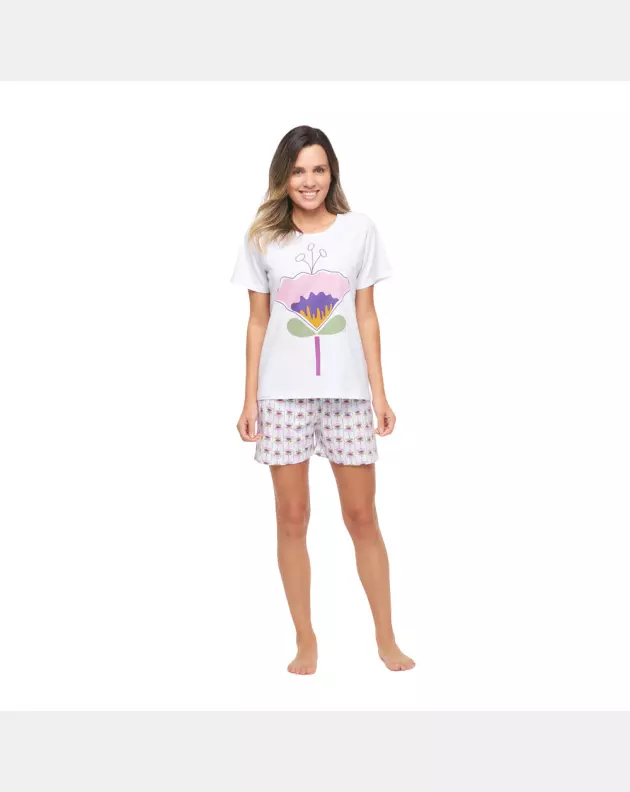 Conjunto Feminino Manga Curta e Short