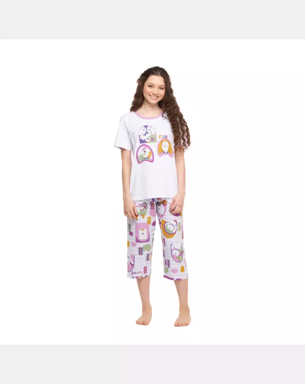 Conjunto Feminino Adulto Manga Curta e Corsário