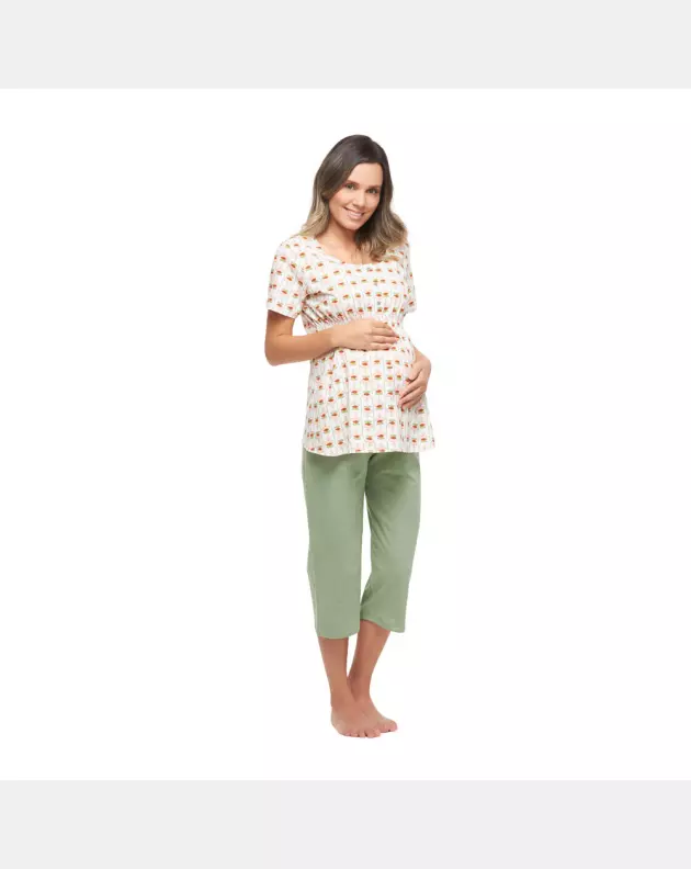 Homewear gestante manga curta e corsário          