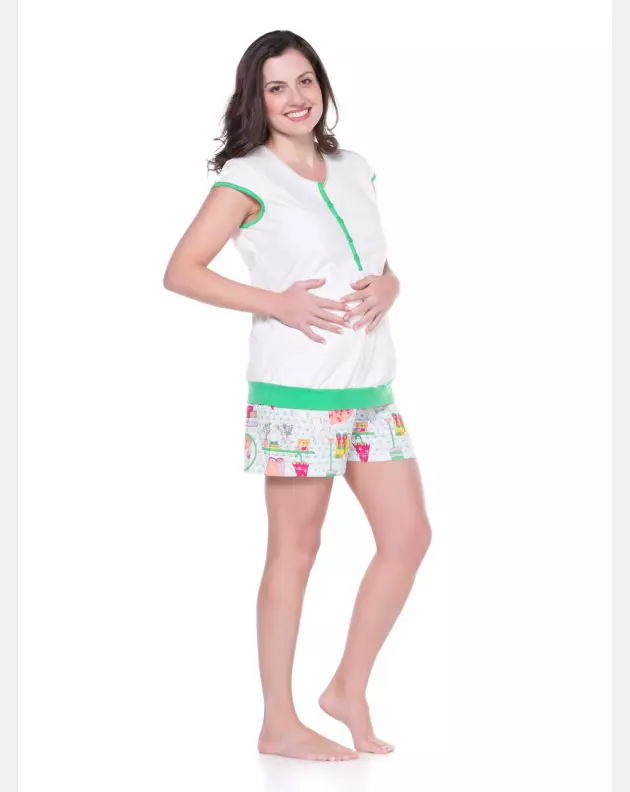 Homewear gestante manga curta e short  