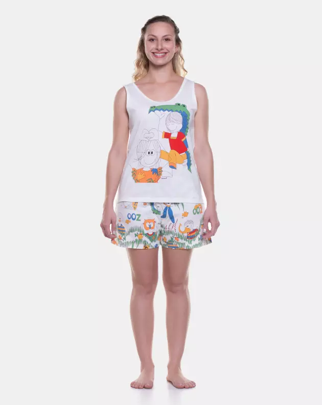 Pijama Feminino Adulto Regata e Short