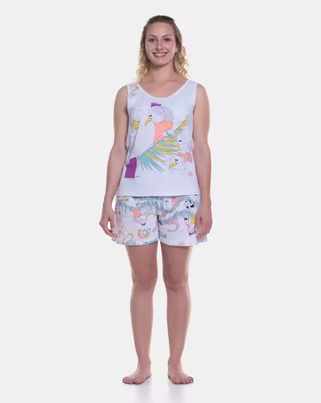 Pijama Feminino Adulto Regata e Short