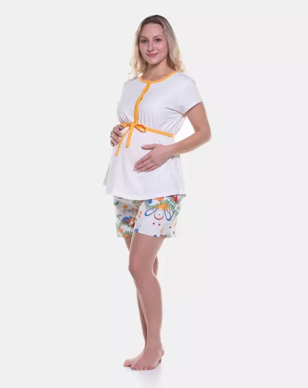 Homewear gestante manga curta e short   