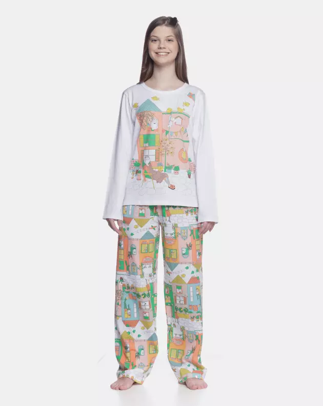 Conjunto Feminino Adulto Manga Longa e Calça