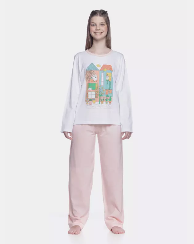 Conjunto Feminino Adulto Manga Longa e Calça