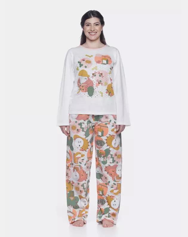 Conjunto Feminino Adulto Manga Longa e Calça