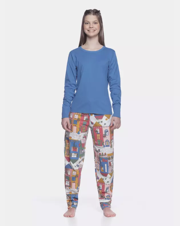 Conjunto Feminino Adulto Manga Longa e Calça