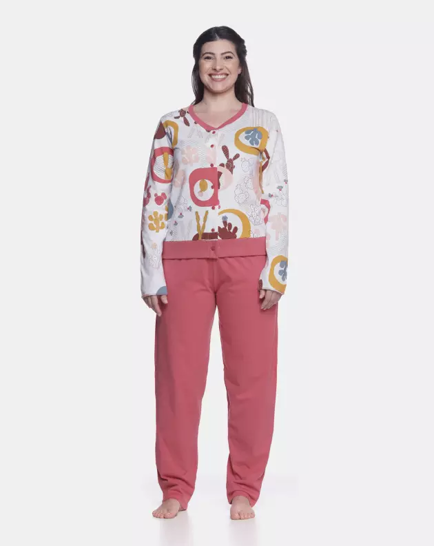Homewear manga longa e calça       