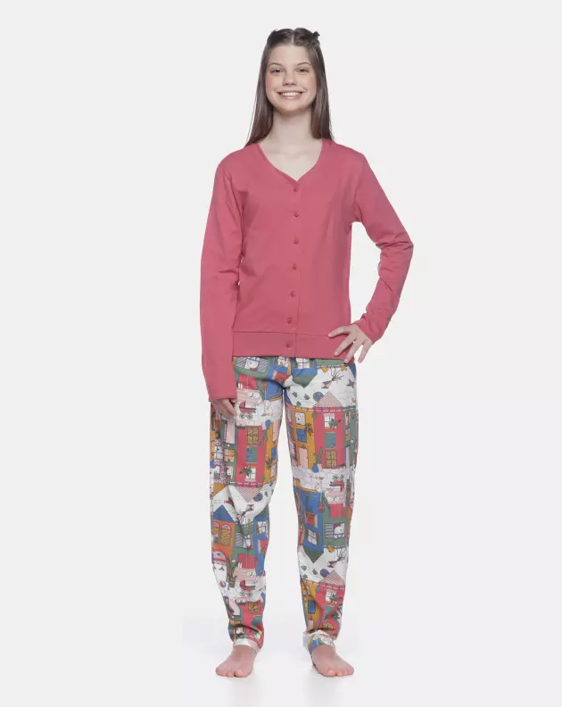 Homewear manga longa e calça