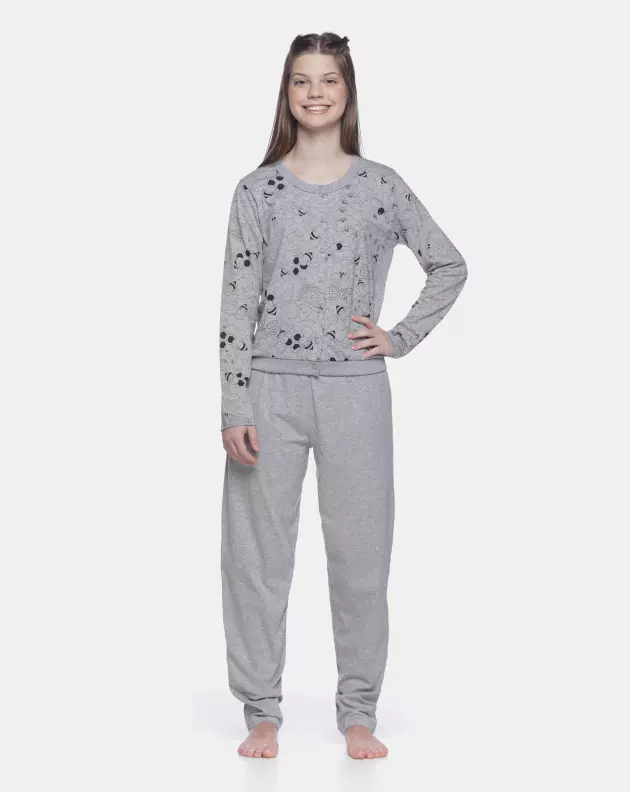 Homewear manga longa e calça           