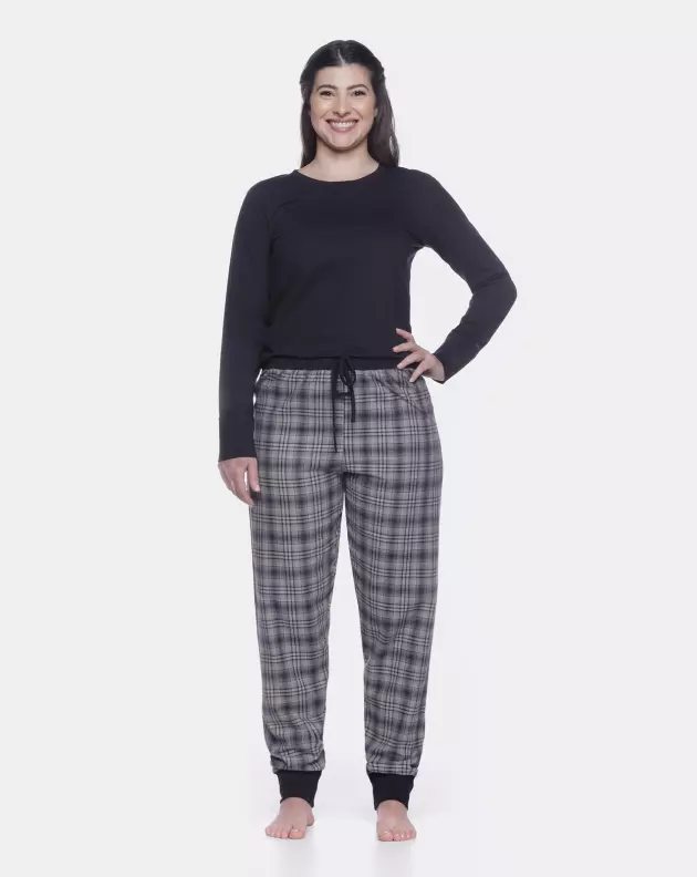 Conjunto Feminino Adulto Manga Longa e Calça