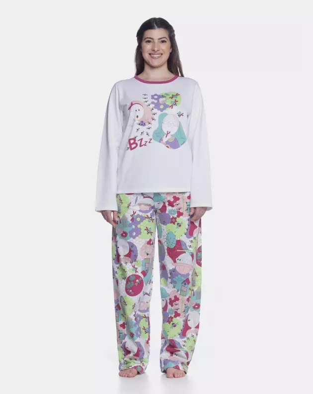 Conjunto Feminino Adulto Manga Longa e Calça Moletinho