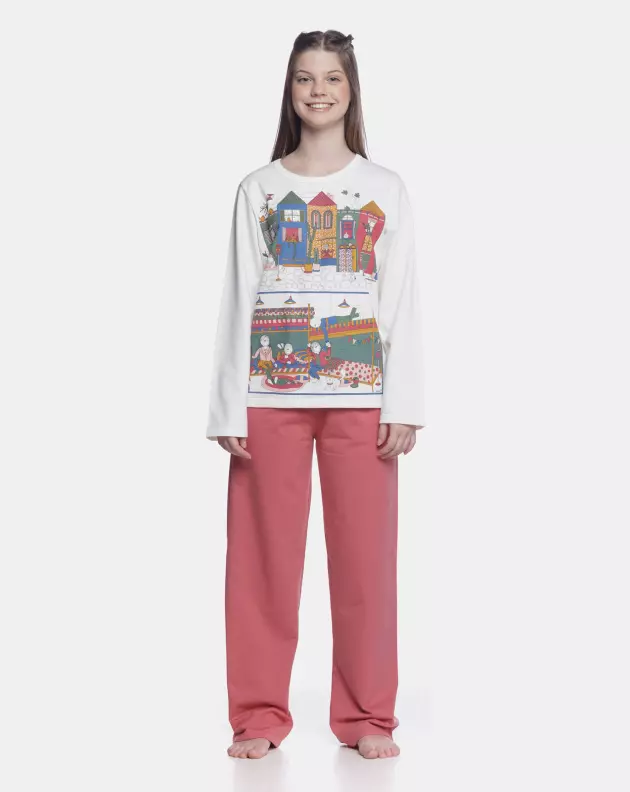 Conjunto Feminino Adulto Manga Longa e Calça