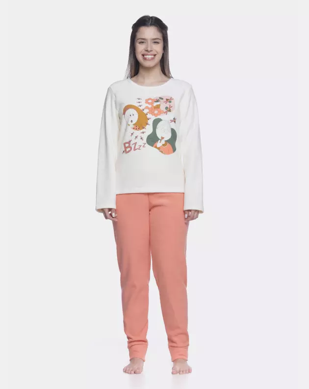 Conjunto Feminino Adulto Manga Longa e Calça Plush