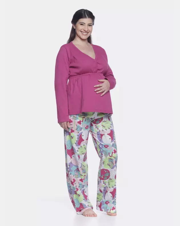 Homewear gestante manga longa e calça