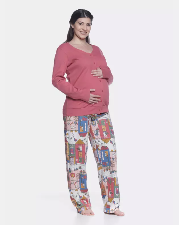 Homewear gestante manga longa e calça