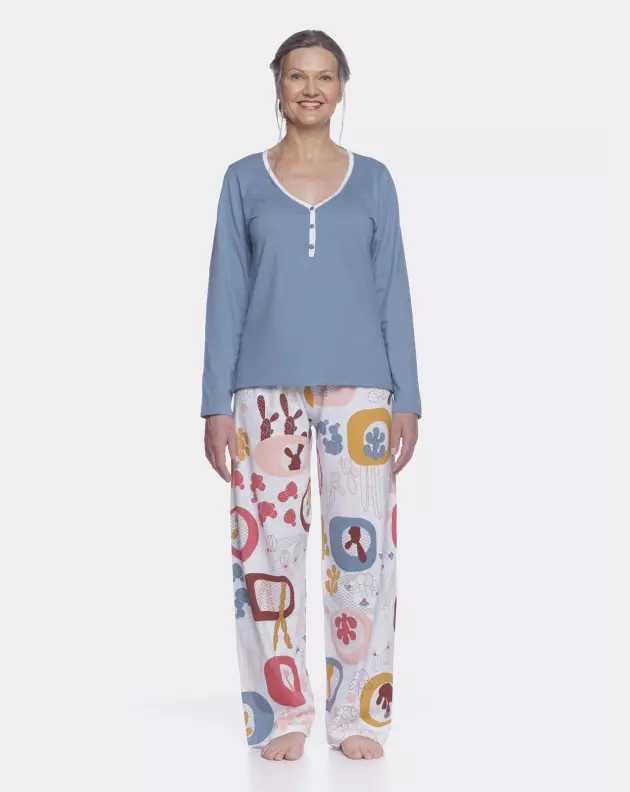 Homewear clássico manga longa e calça       