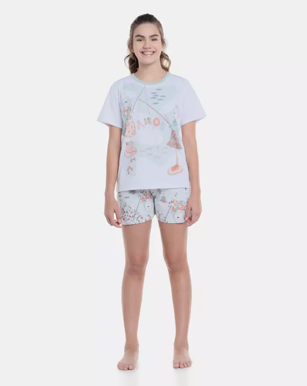 Pijama manga curta e short  