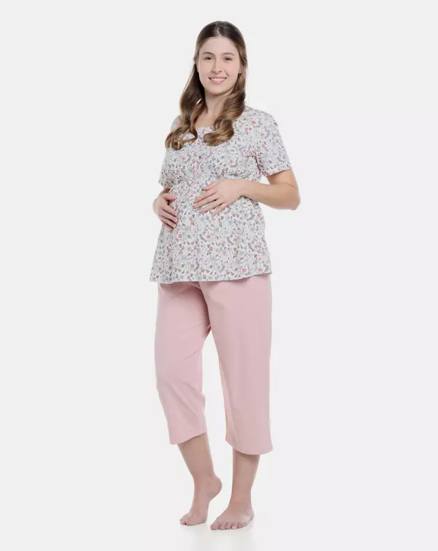 Homewear gestante manga curta e corsário