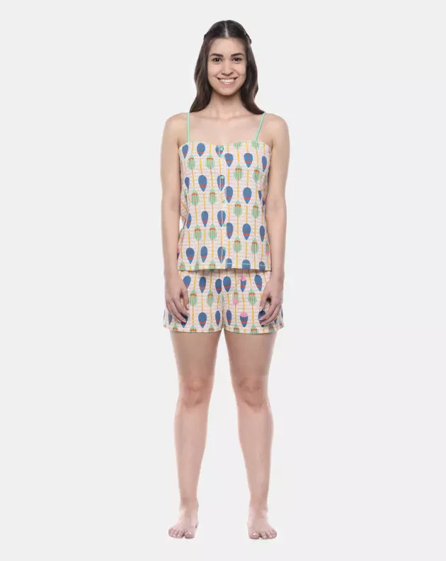 Pijama Feminino Adulto Alça e Short