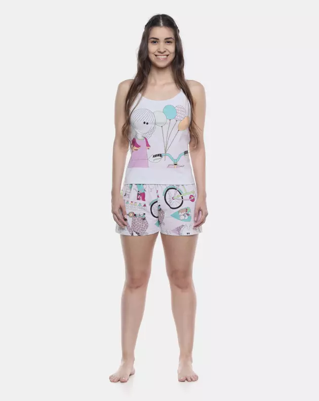Pijama Feminino Adulto Alça e Short