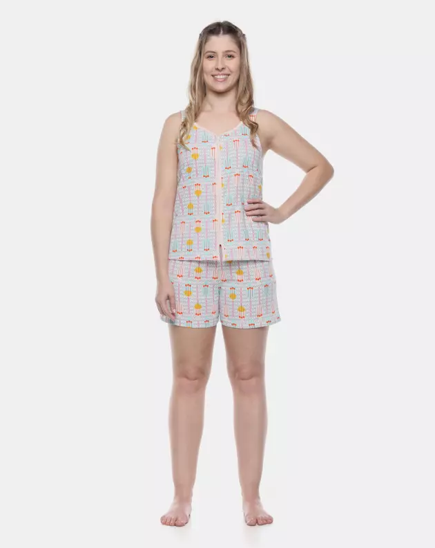 Pijama Feminino Adulto Regata e Short