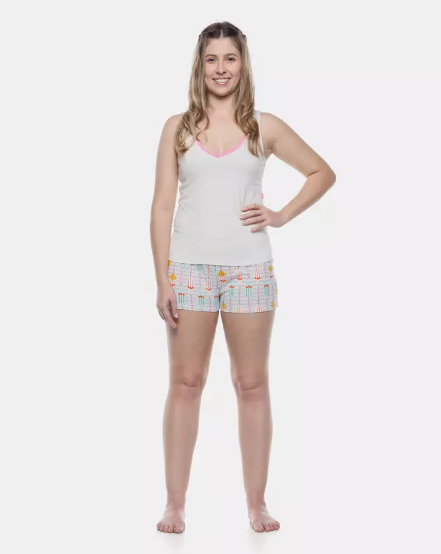 Pijama Feminino Adulto Regata e Short