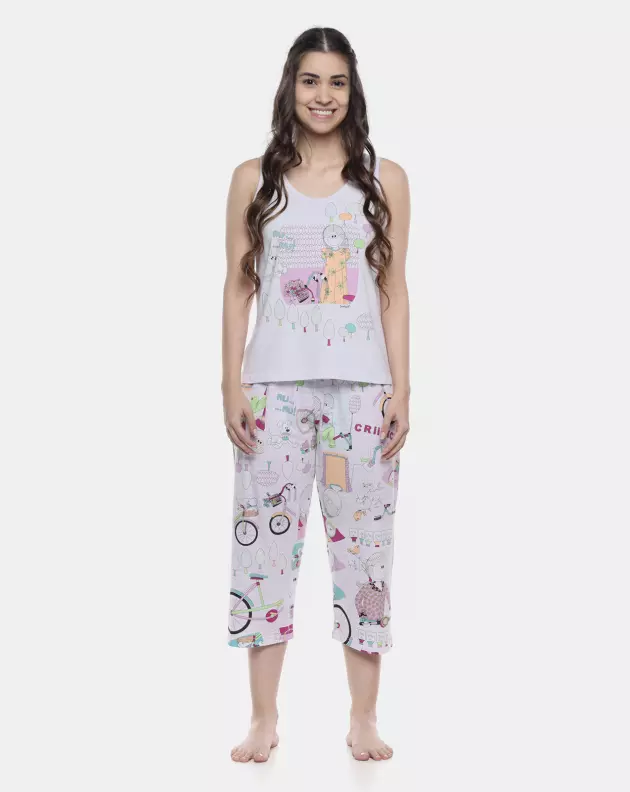 Pijama Feminino Adulto Regata e Corsário