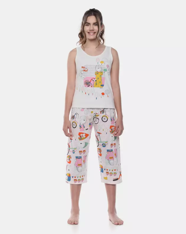 Pijama Feminino Adulto Regata e Corsário