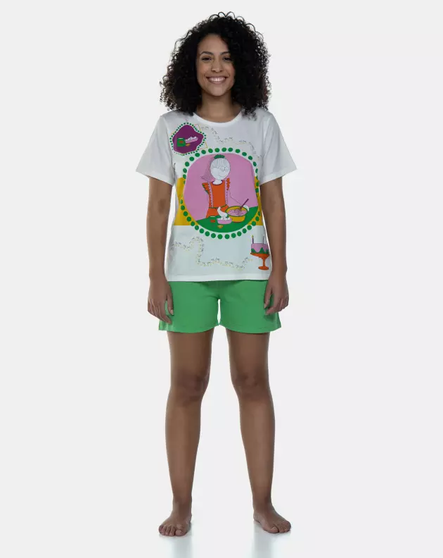 Pijama Manga Curta e Short