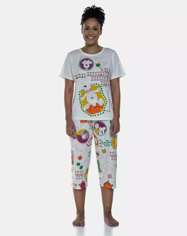 Pijama Manga Curta e Corsário