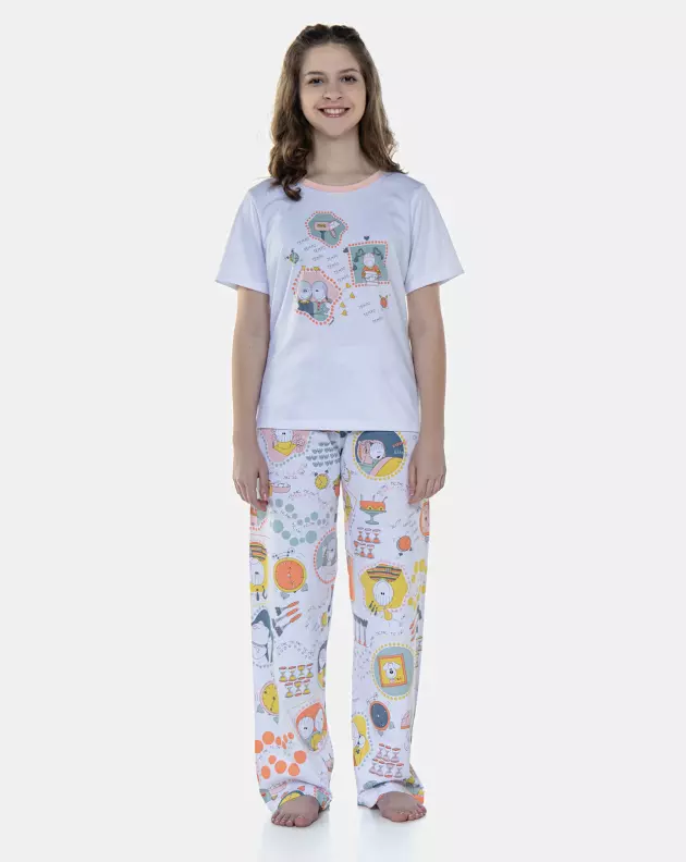 Pijama Manga Curta e Calça