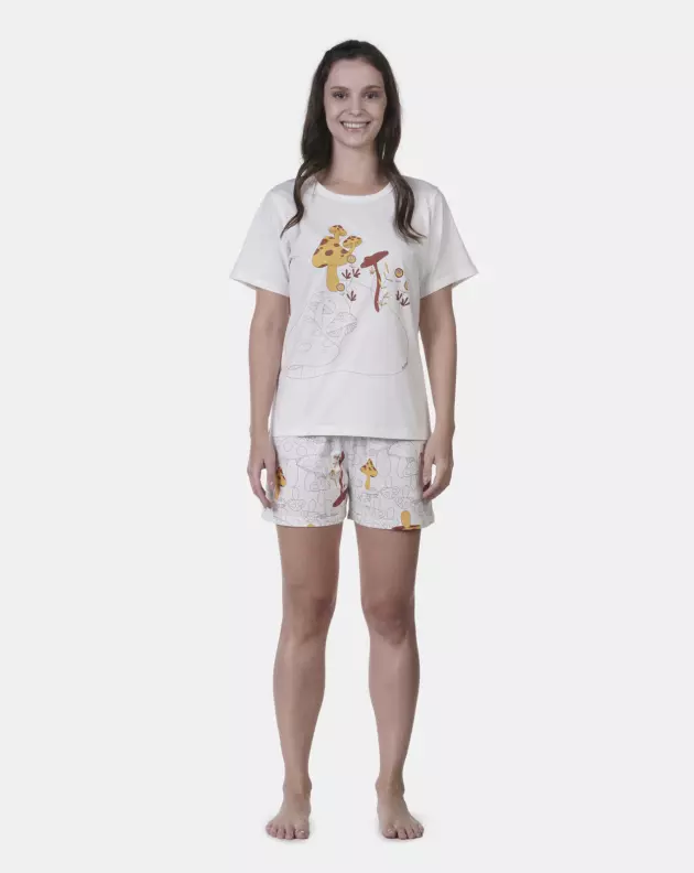 Pijama manga curta e short     