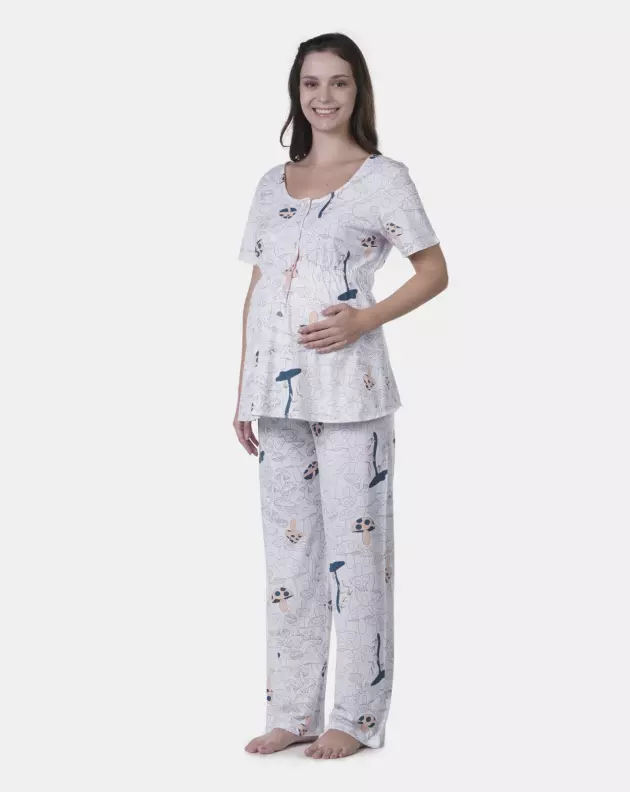 Pijama gestante Sonhart manga curta e calça