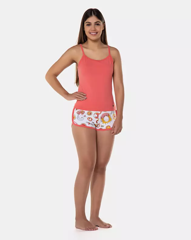 Pijama Feminino Curto Alça e Shorts