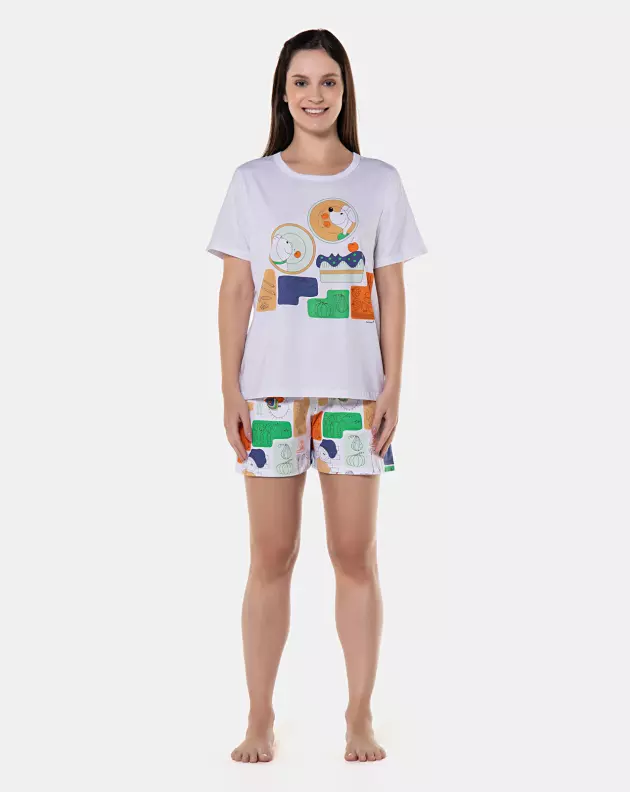 Pijama manga curta e short     